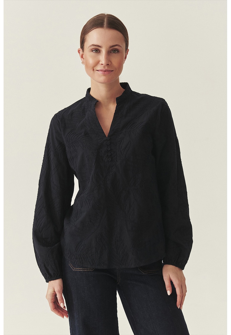 Bluza din bumbac cu maneci cazute - Negru