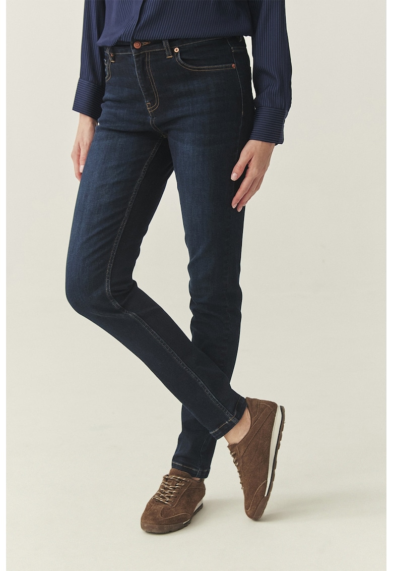 Blugi skinny cu talie medie - Albastru ultramarin