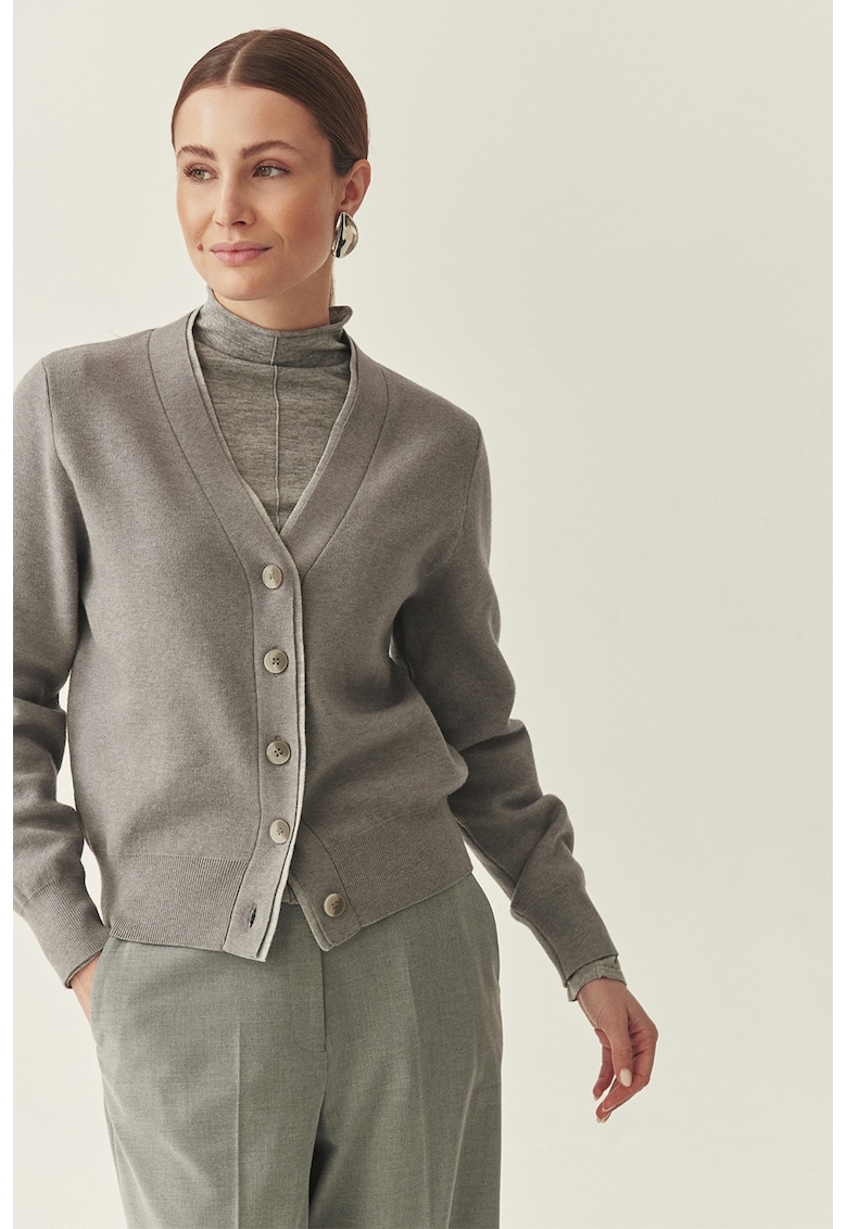 Cardigan cu decolteu in V - Gri