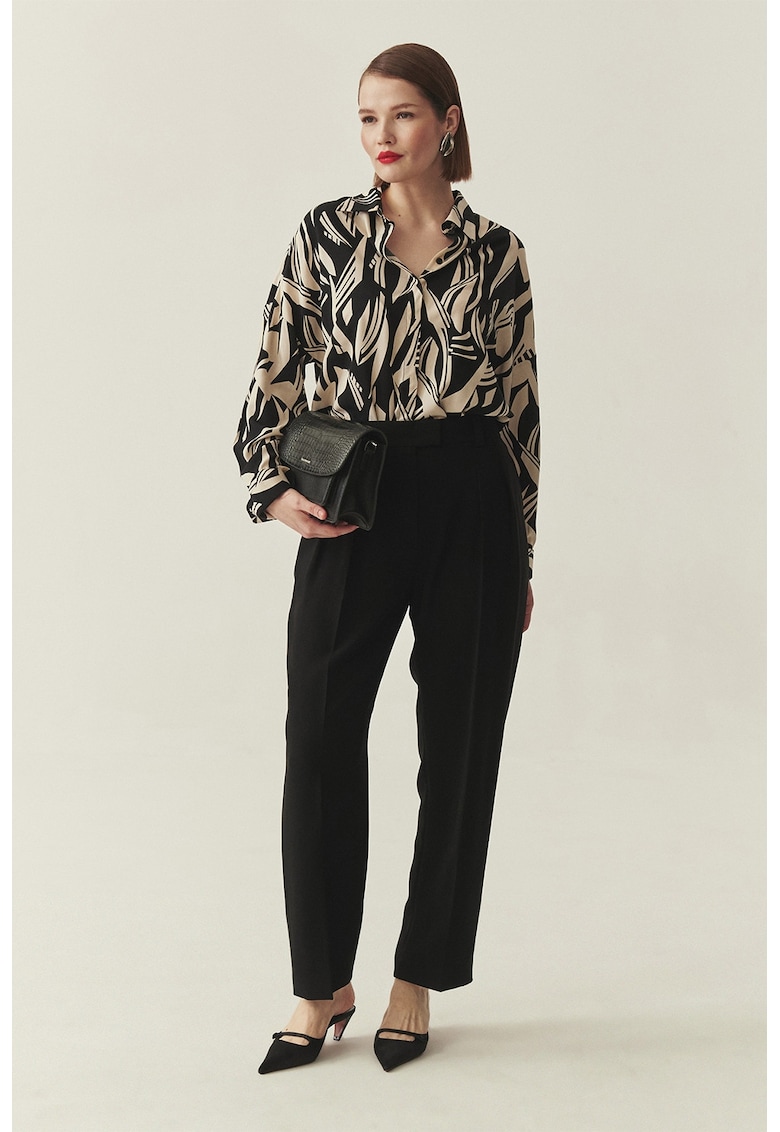 Pantaloni eleganti cu croiala conica - Negru