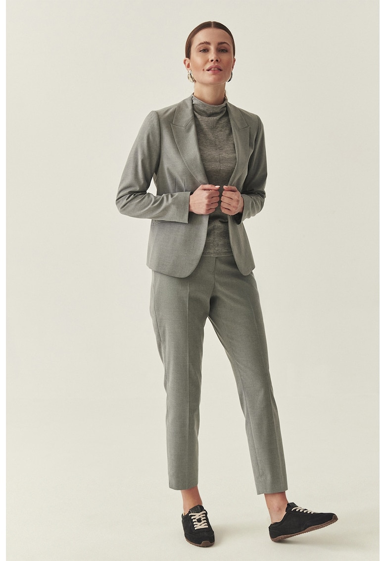 Pantaloni crop elengati - Gri melange