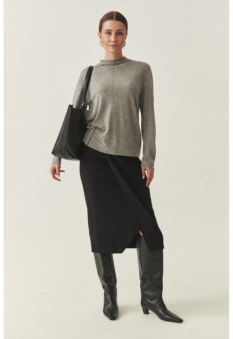 Fusta midi cambrata - Negru