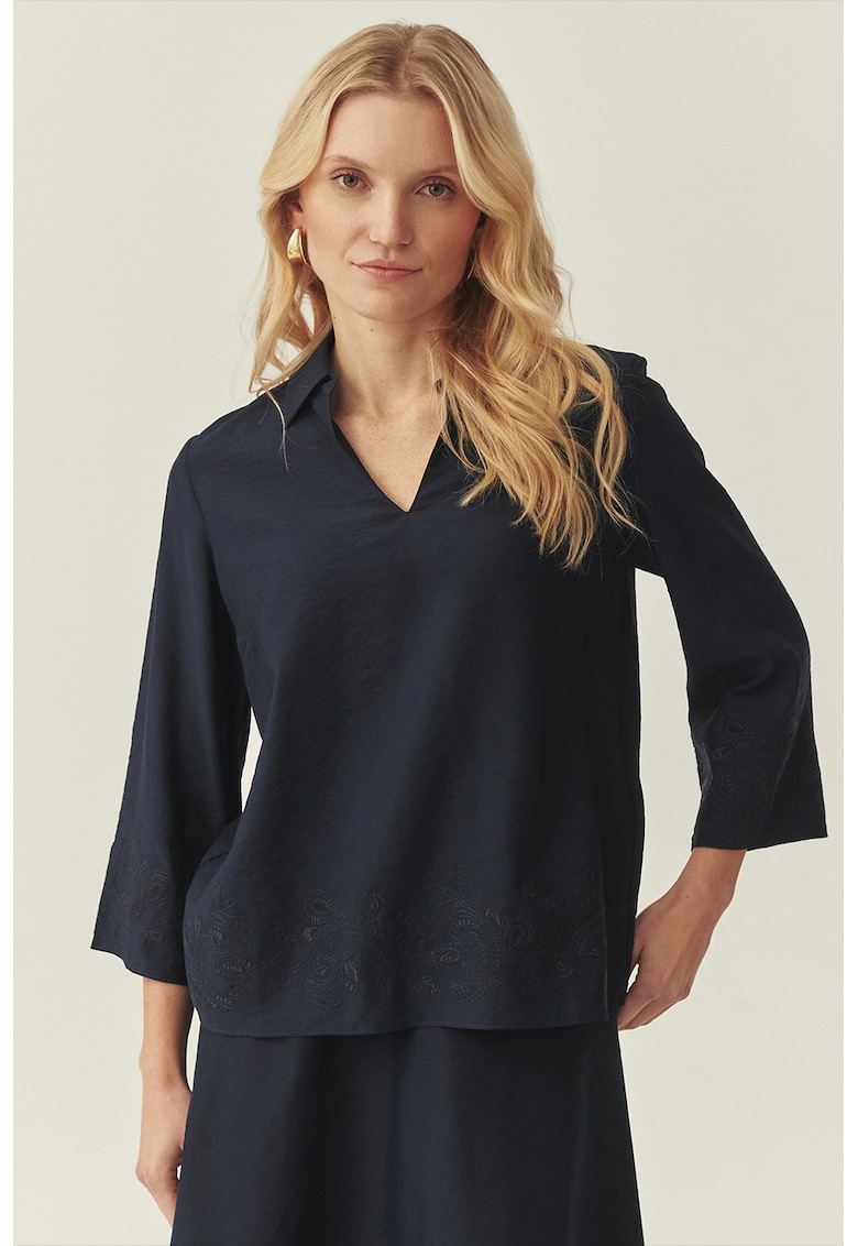 Bluza lejera cu maneci 3/4 - Albastru ultramarin
