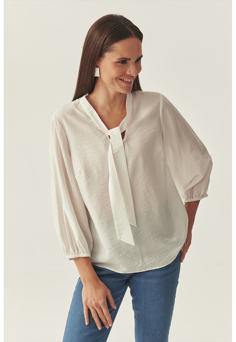 Bluza supradimensionata cu maneci 3/4 - Alb