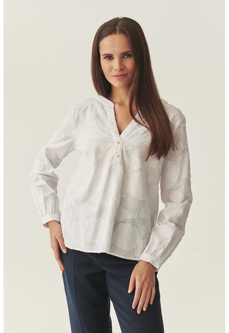 Bluza din bumbac cu broderie - Alb