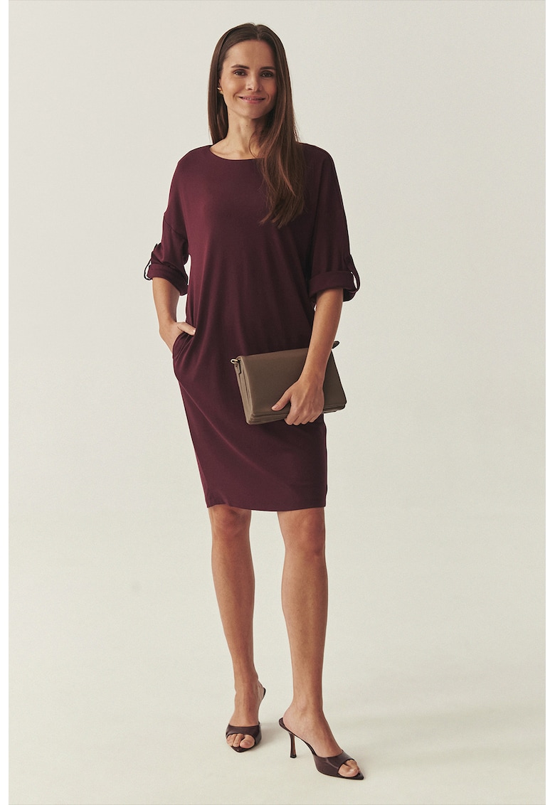 Rochie midi cu buzunare laterale - Violet tyrian