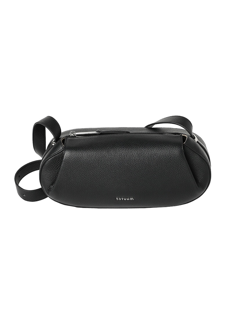 Geanta crossbody mica din piele - Negru
