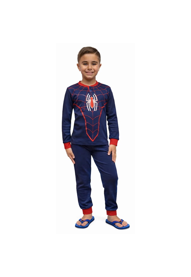 Pijamale copii Spiderman MV40M7601 - set 2 piese din bumbac - Albastru