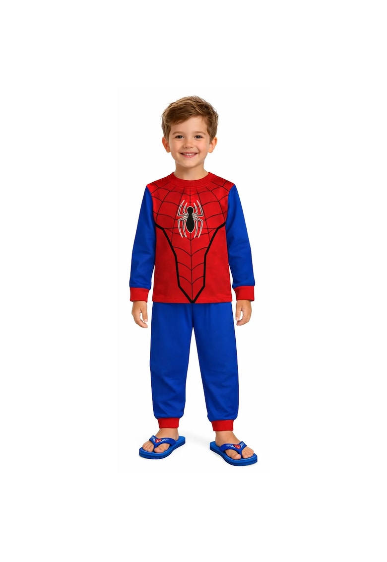 Pijamale copii Spiderman MV40M7601 - set 2 piese din bumbac - Rosu | Albastru