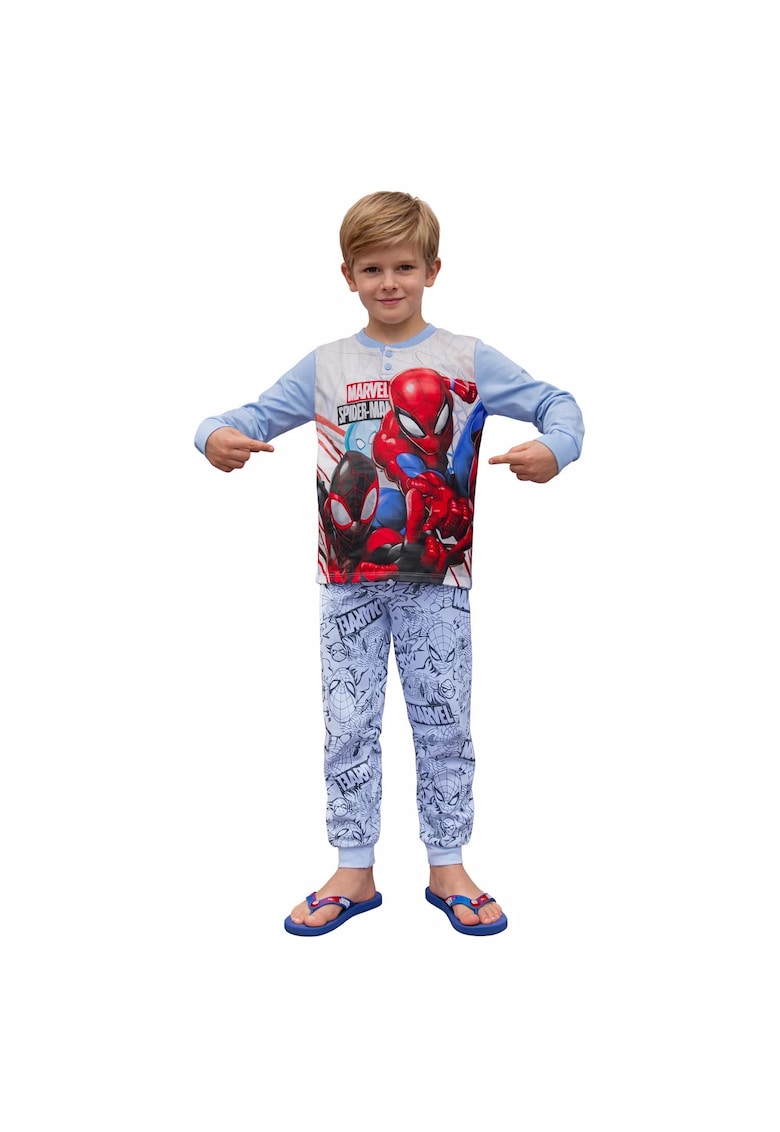Pijamale copii Spiderman MV40M7635 - set 2 piese din bumbac - Albastru
