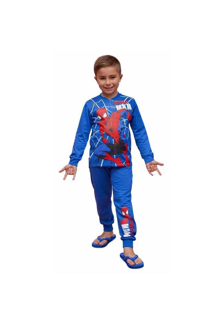 Pijamale copii Spiderman MV40M7609 - set 2 piese din bumbac - Albastru