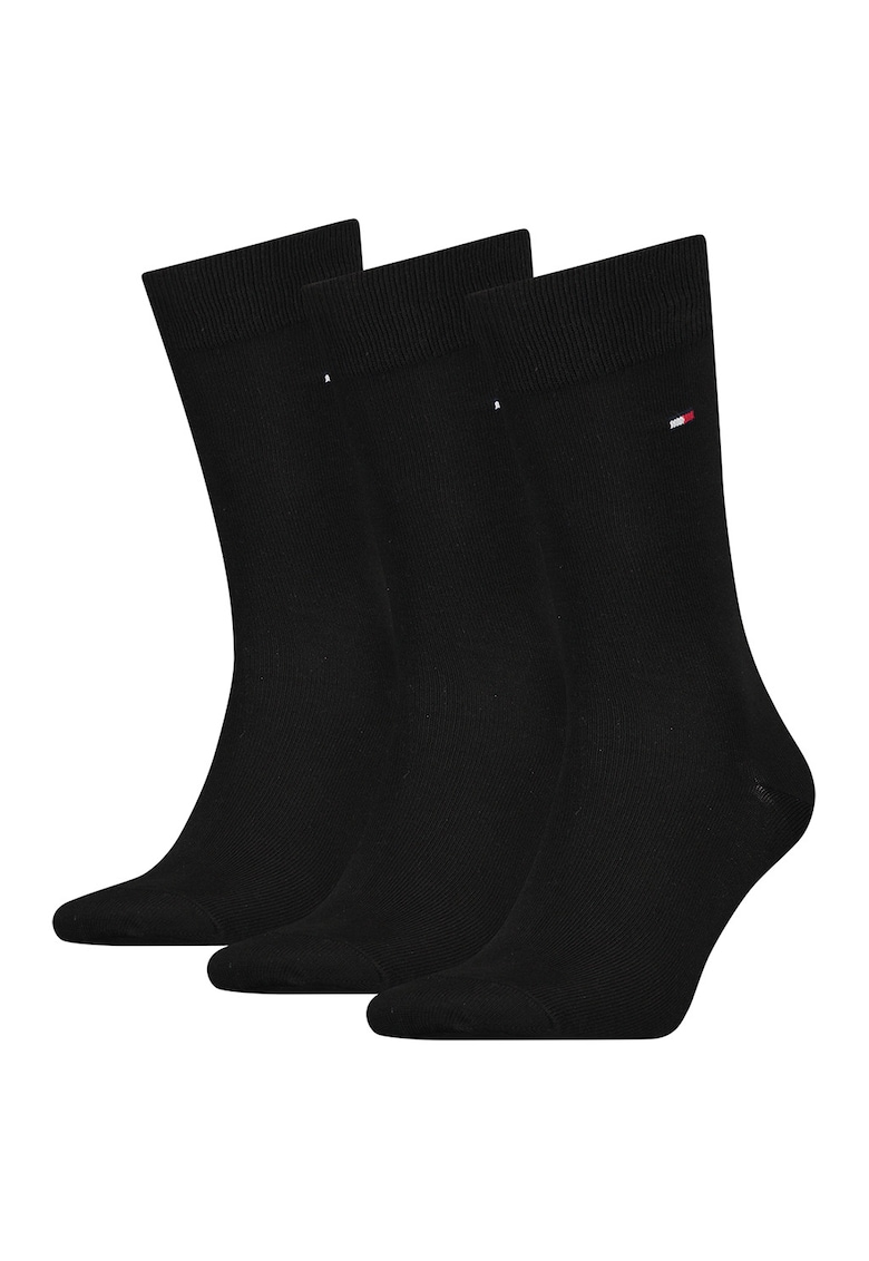 Set de sosete lungi cu logo - 3 perechi - Negru