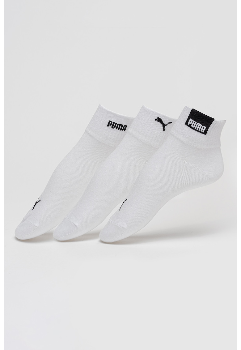 Set de sosete scurte unisex din amestec de bumbac - 3 perechi - Alb