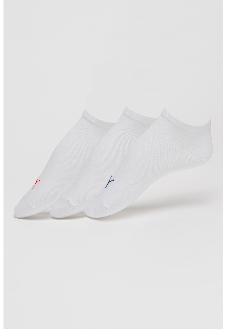 Set de sosete scurte unisex din amestec de bumbac - 3 perechi - Rosu/Alb