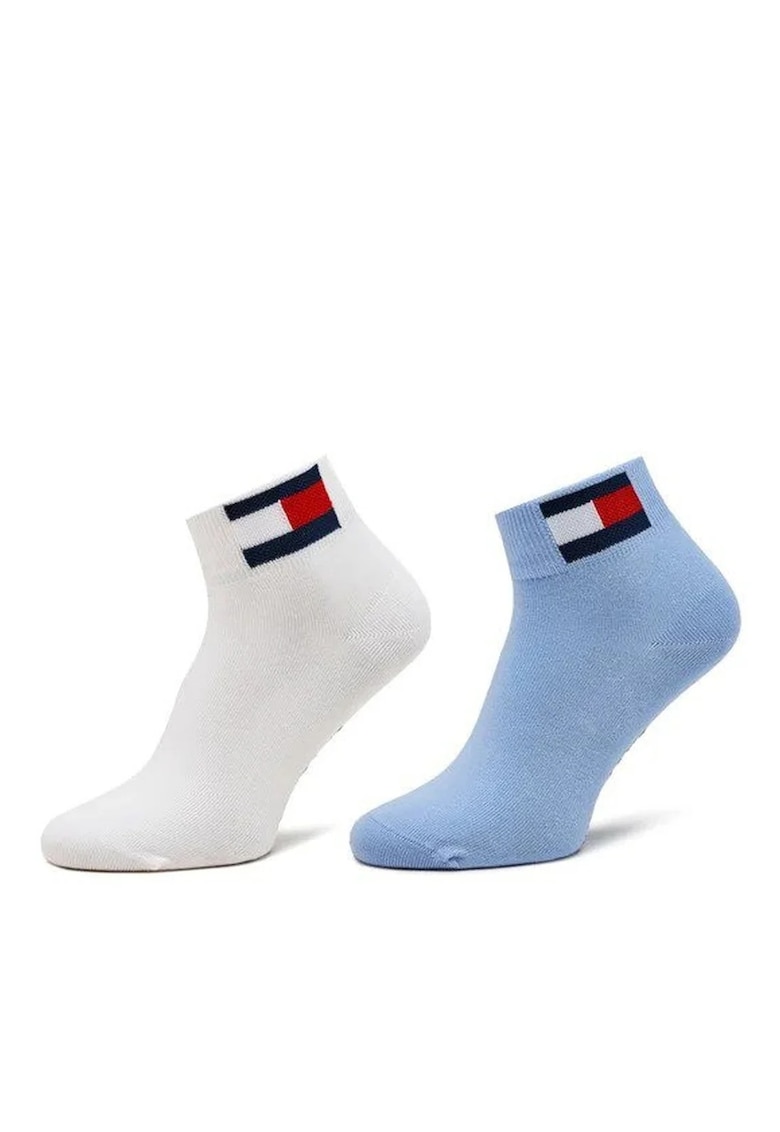 Set de sosete scurte unisex - 2 perechi - Albastru deschis | Alb