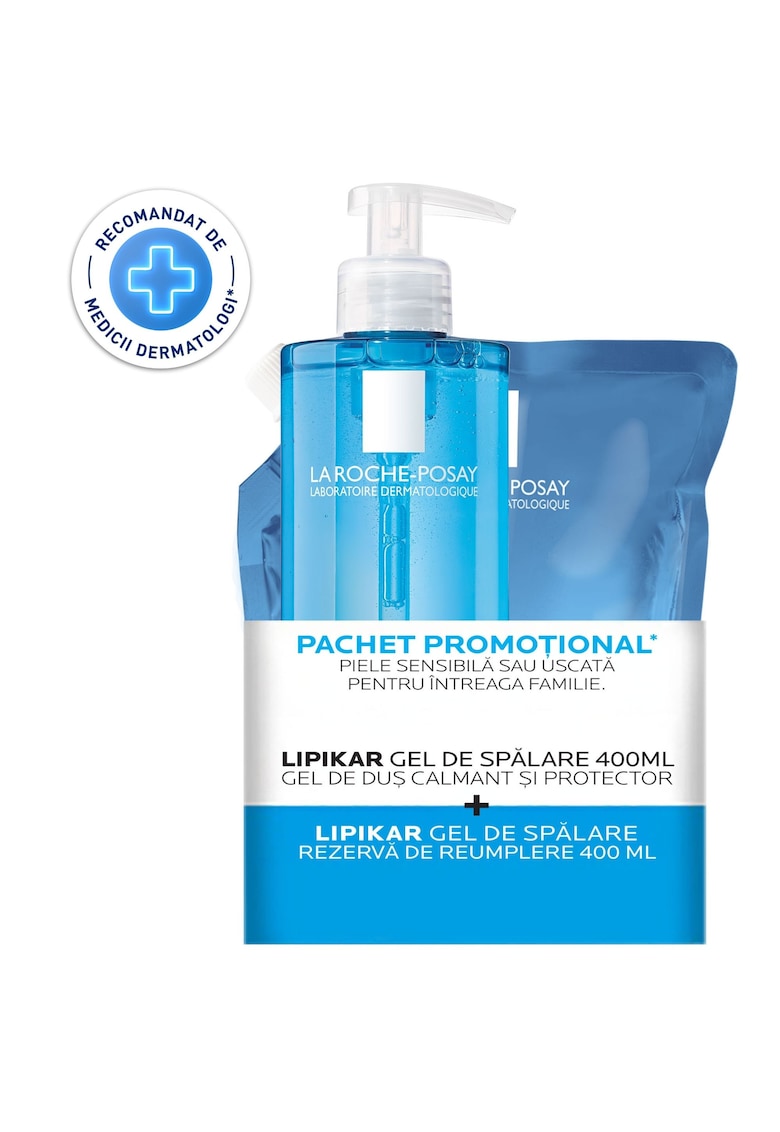 Pachet : Gel de dus calmant si protector Lipikar - 400 ml + Rezerva - 400 ml