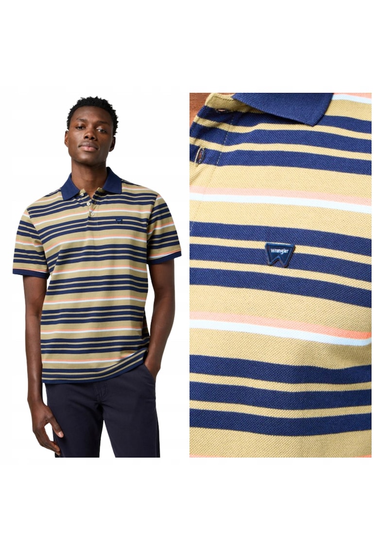 Tricou Polo Barbati - Stripe Polo Shirt - Regular Fit - Cu Guler - Cu Logo - Design Clasic - Maneci Scurti - Bumbac - M INTL - Multicolor