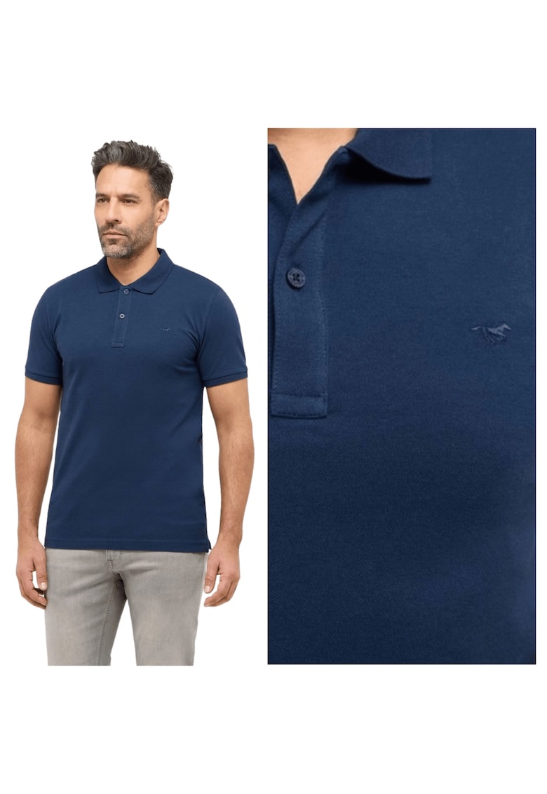 Tricou Polo Barbati - Pierre - Regular Fit - Cu Guler - Cu Logo - Design Clasic - Maneci Scurti - Bumbac - M INTL - Albastru