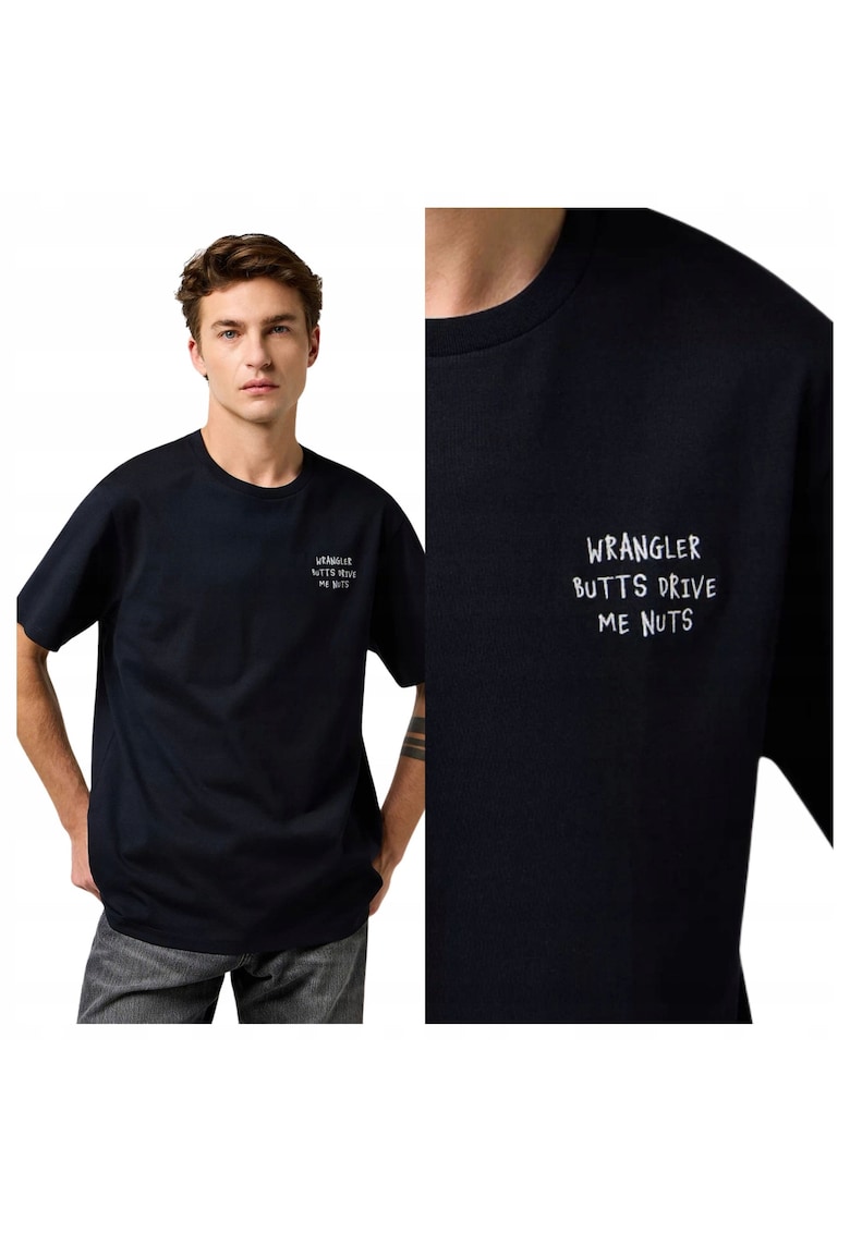 Tricou Barbati - Embroidery Tee - Regular Fit - Decolteu Rotund - Cu Logo - Design Clasic - Maneci Scurti - Bumbac - XL INTL - Negru