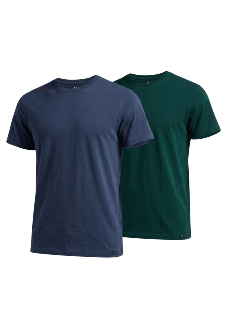 Set 2x Tricou Barbati - Twin Pack - Regular Fit - Decolteu Rotund - Cu Logo - Design Clasic - Maneci Scurti - Bumbac - Multicolor - Multicolor