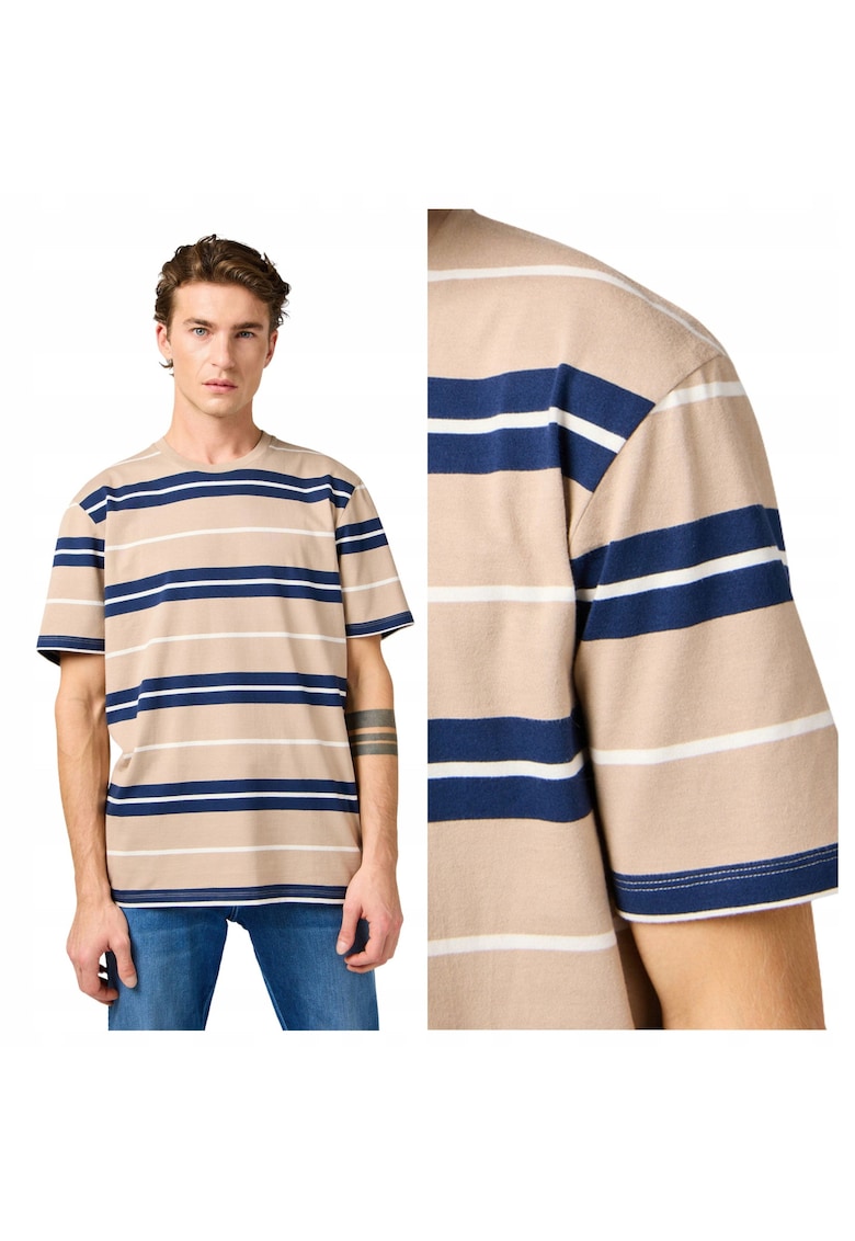 Tricou Barbati - Stripe Tee - Regular Fit - Decolteu Rotund - Cu Logo - Design Clasic - Maneci Scurti - Bumbac - 3XL INTL - Multicolor