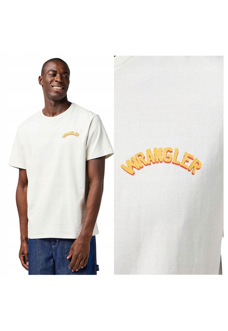 Tricou Barbati - Graphic Tee - Regular Fit - Decolteu Rotund - Cu Logo - Design Clasic - Maneci Scurti - Bumbac - XL INTL - Alb