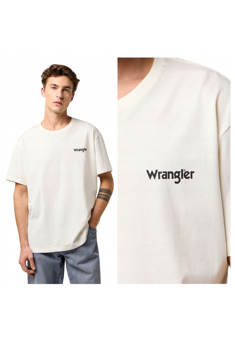 Tricou Barbati - Vintage Tee - Regular Fit - Decolteu Rotund - Cu Logo - Design Clasic - Maneci Scurti - Bumbac - Alb - Alb