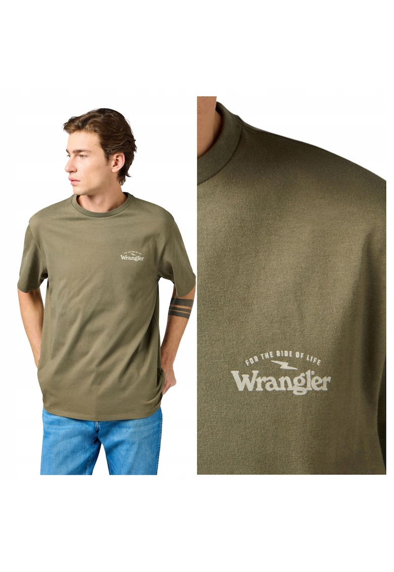 Tricou Barbati - Graphic Tee - Regular Fit - Decolteu Rotund - Cu Logo - Design Clasic - Maneci Scurti - Bumbac - M INTL - Verde