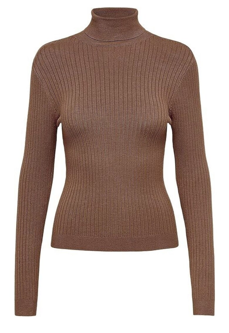 Pulover slim fit cu guler inalt