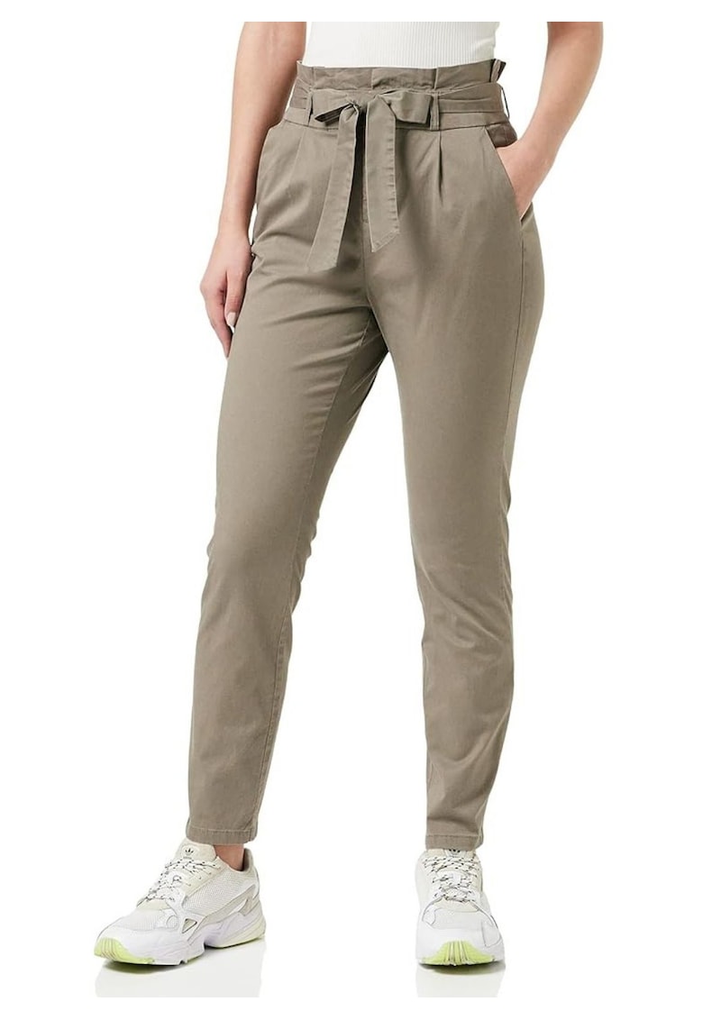 Pantaloni Meva conici cu talie inalta -