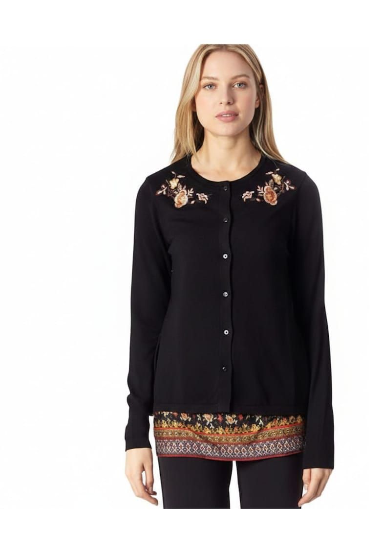 Pulover de dama Praga negru cu design 2-in-1