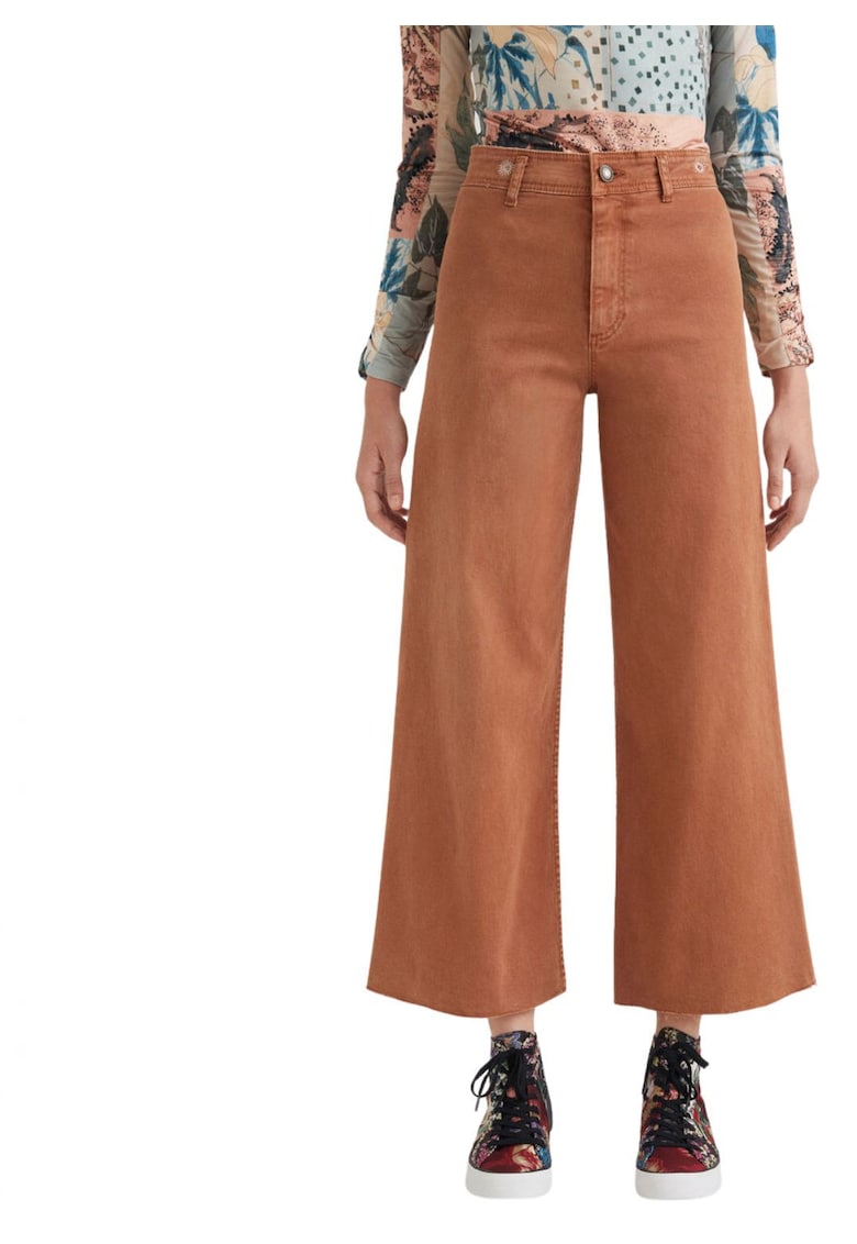 Blugi crop cu croiala ampla Noak
