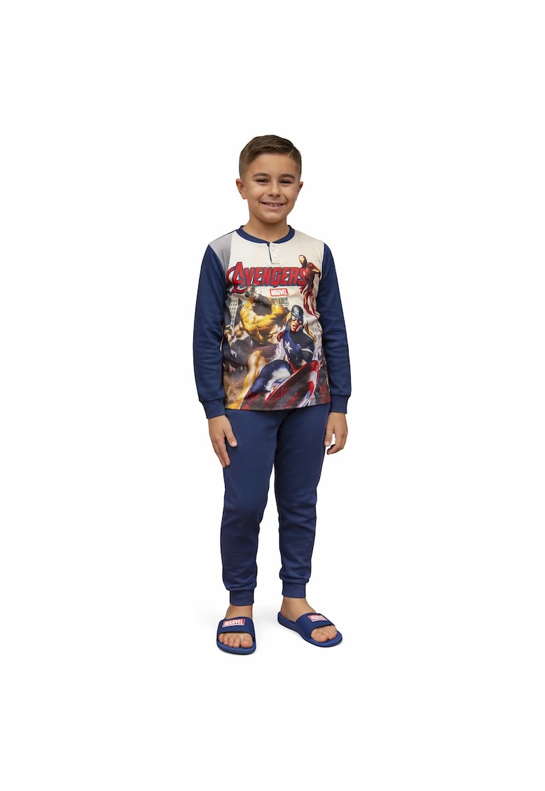 Pijamale copii Avengers MV40M7625 - set 2 piese din bumbac - Bleumarin