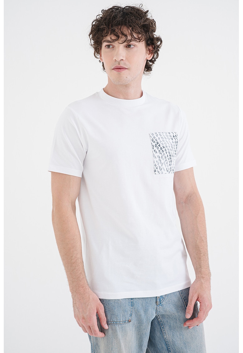 Tricou cu imprimeu text - Alb optic