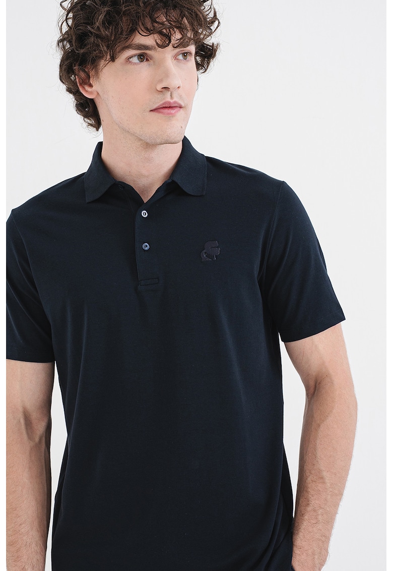 Tricou polo din amestec de bumbac - Albastru ultramarin
