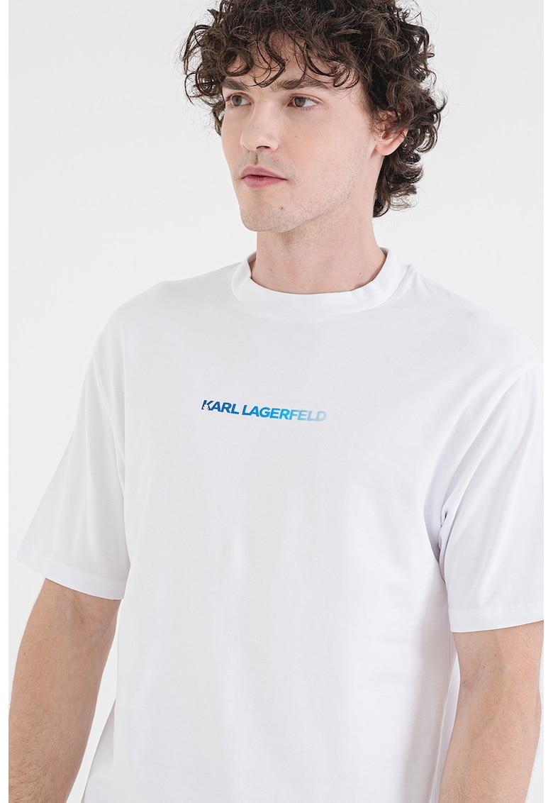 Tricou regular fit cu logo - Alb optic