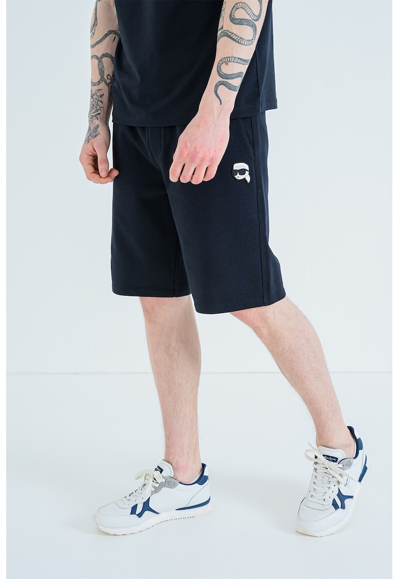 Pantaloni scurti din amestec de bumbac - Negru stins