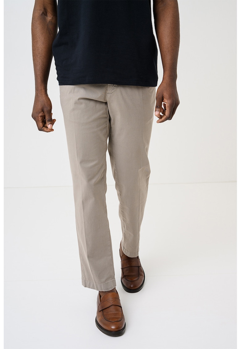 Pantaloni chino cu talie medie - Bej deschis
