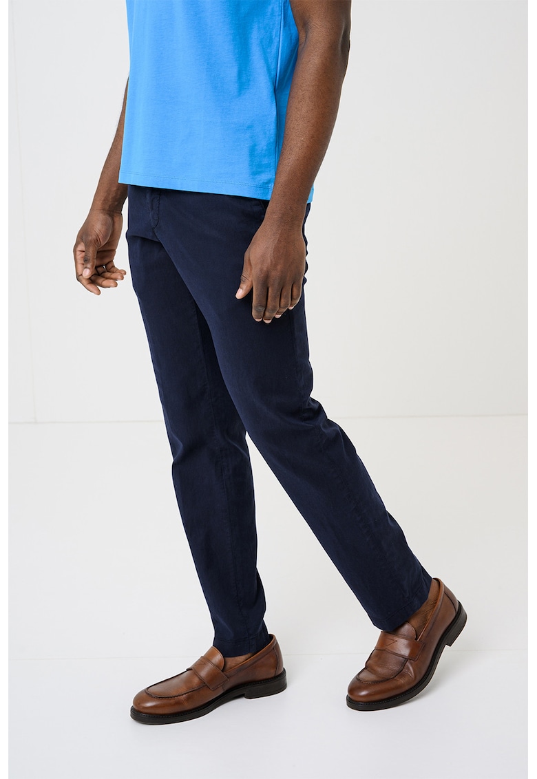 Pantaloni chino regular fit din amestec de lyocell - Bleumarin