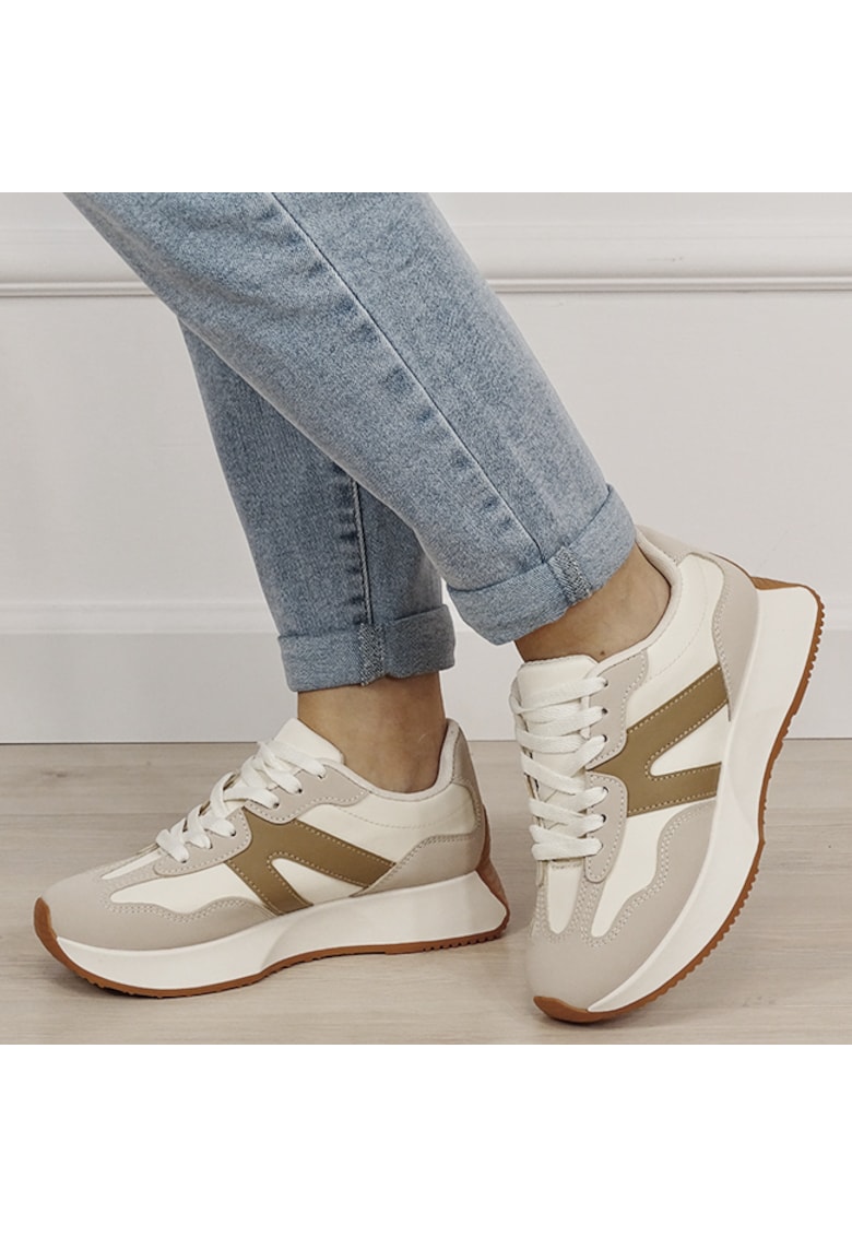 Sneakers bej cu talpa groasa 8917 M2 19494 - Bej
