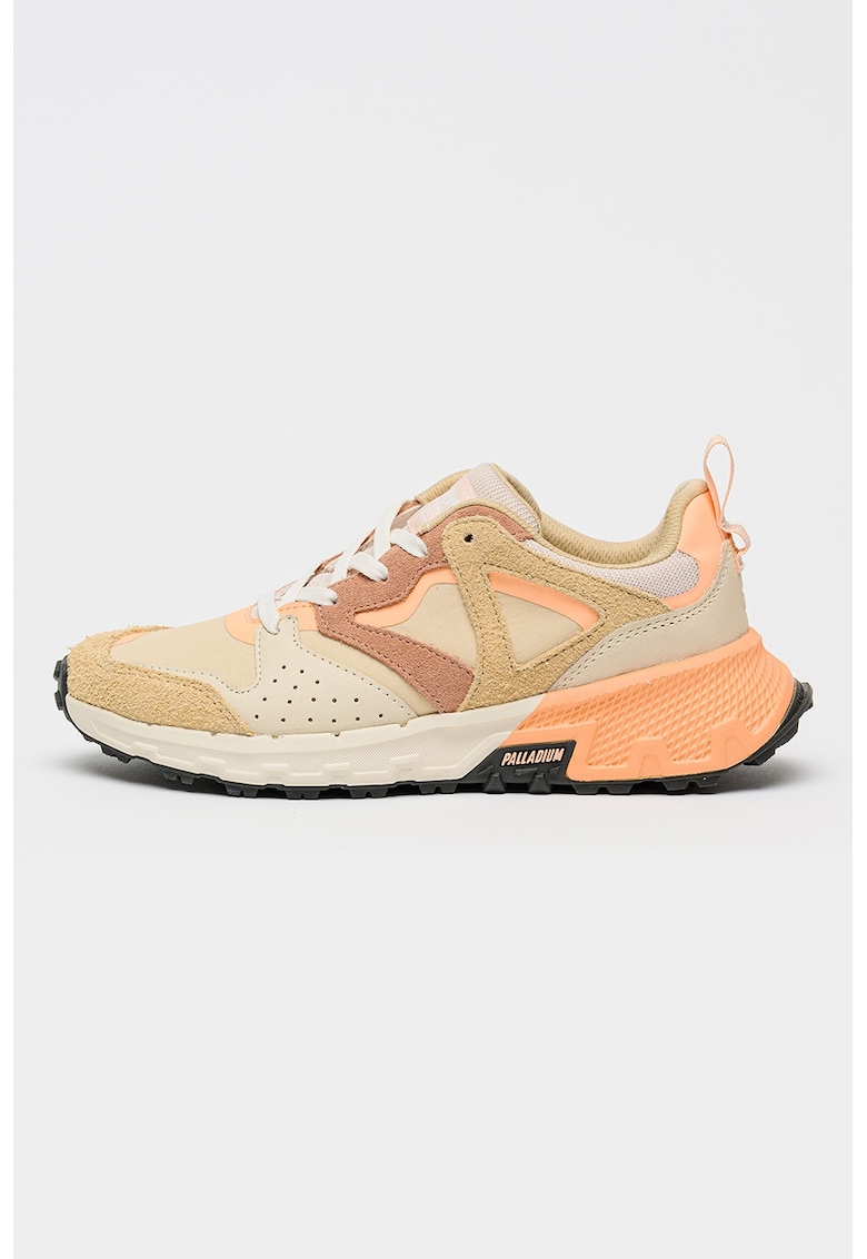Pantofi sport Offrunner Outcity cu straturi exterioare din piele intoarsa - Coral/Bej/Bej sampanie