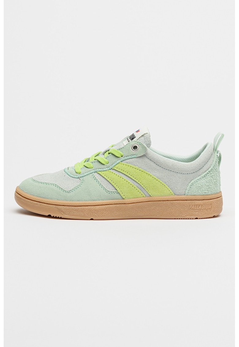 Pantofi sport low-cut PllaCup Flame din piele intoarsa - Verde lime/Verde menta