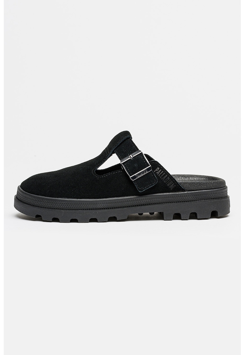 Saboti din piele intoarsa Dunelite Pyla - Black Onyx