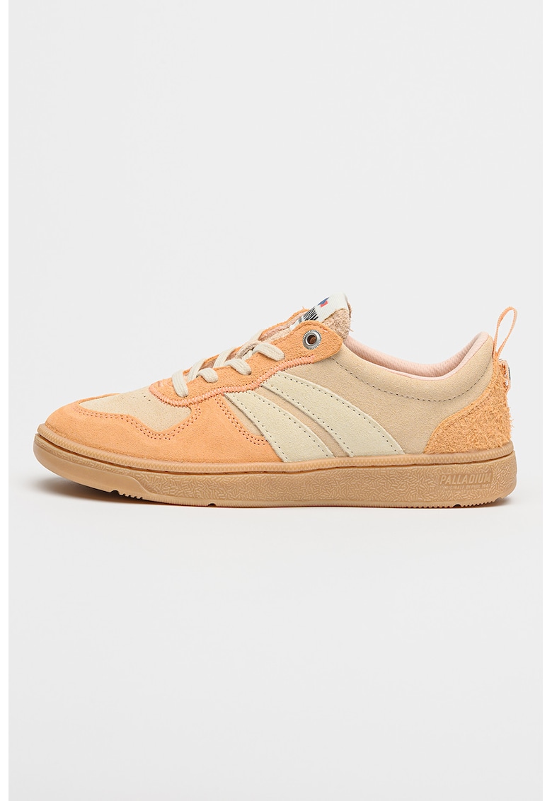 Pantofi sport low-cut PllaCup Flame din piele intoarsa - Bej/Portocaliu dovleac