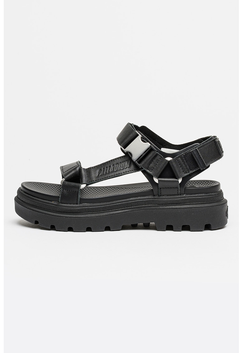 Sandale din piele cu velcro Cruise - Negru carbon