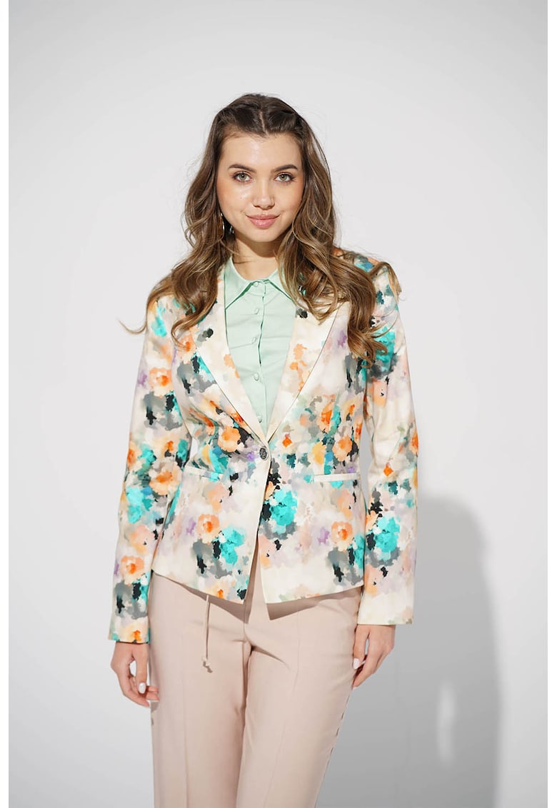 Sacou cu model Maddy - Turcoaz/Portocaliu deschis/Crem