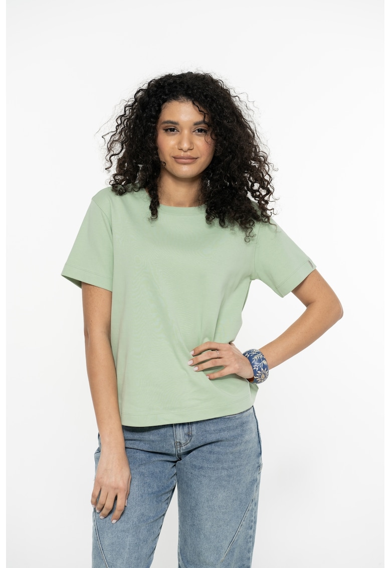 Tricou din bumbac Iris - Verde pal