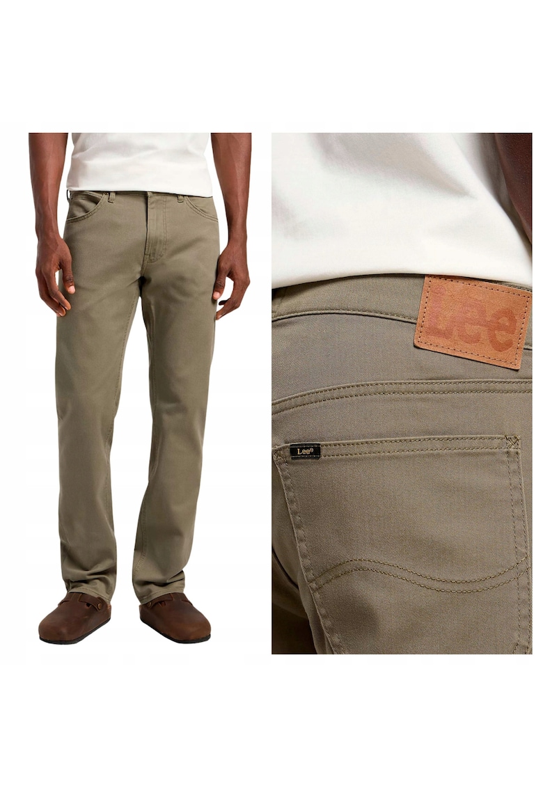 Blugi Barbati - Daren Zip Fly - Straight Fit - Talie Medie - Fermoar - 5 Buzunare - Lungi - Bumbac - Verde - Verde