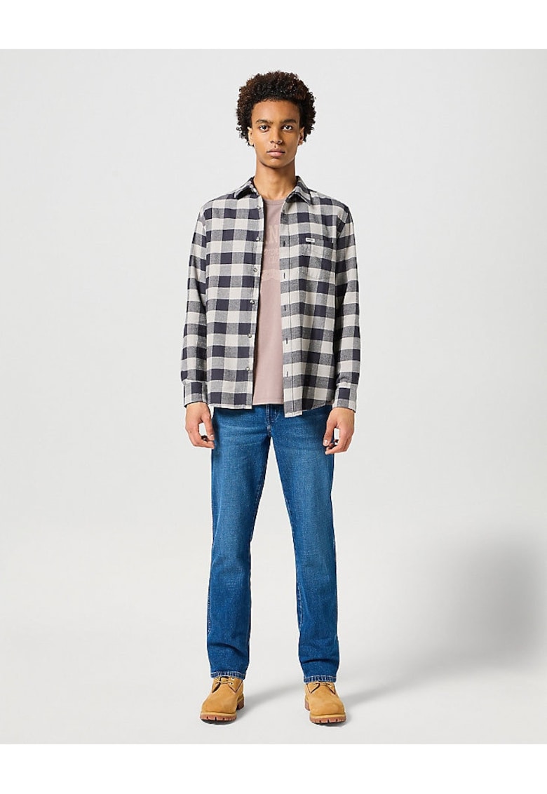 Blugi Barbati - Texas - Straight Fit - Talie Inalta - Lungi - Fermoar - 5 Buzunare - Bumbac - W32-L34 US - Albastru