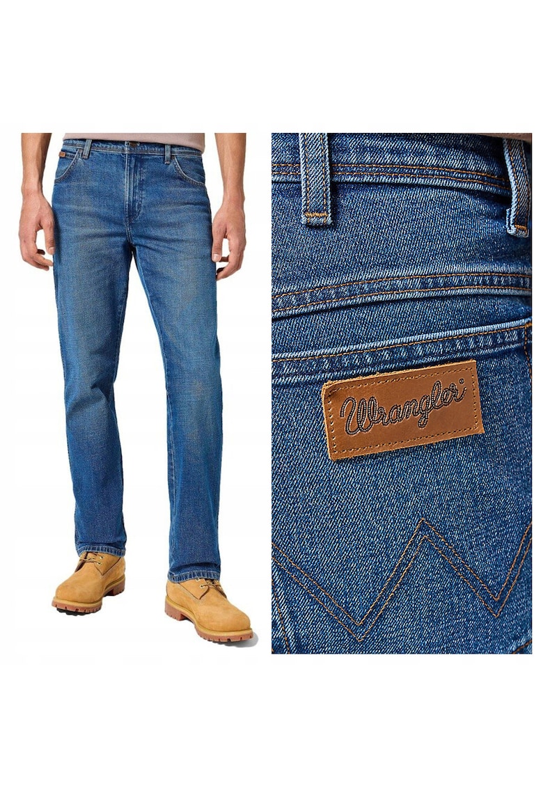 Blugi Barbati - Texas - Straight Fit - Talie Inalta - 5 Buzunare - Fermoar - Lungi - Bumbac - W32-L32 US - Albastru